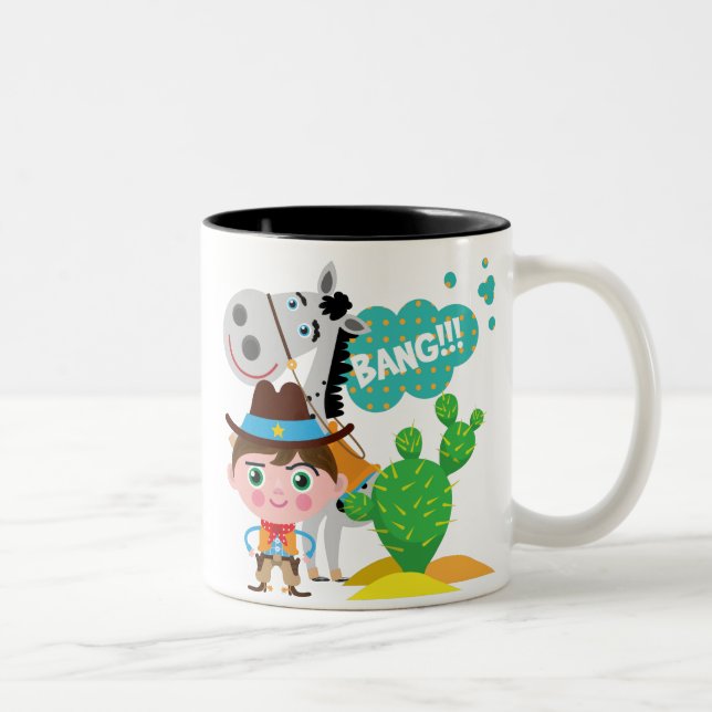 Tasse 2 Couleurs Cowboy et cheval (Droit)