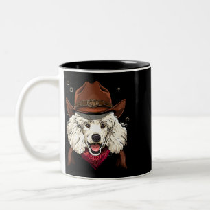 Tasse 2 Couleurs Cowboy Poodle Western Rodeo Cowboy Casquette et Ba