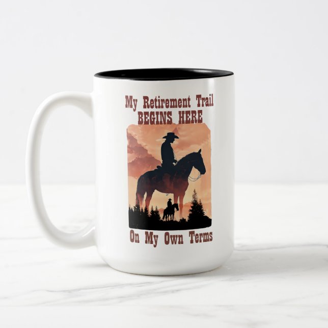 Tasse 2 Couleurs Cowboy Western Active Retraite extérieure (Gauche)