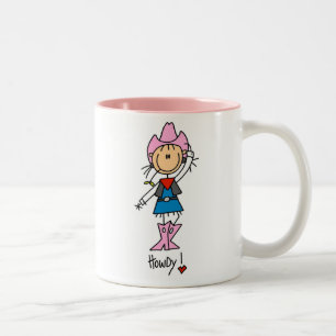 Tasse 2 Couleurs Cowgirl en T-shirts roses et cadeaux