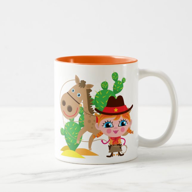 Tasse 2 Couleurs Cowgirl et Horse (Droit)