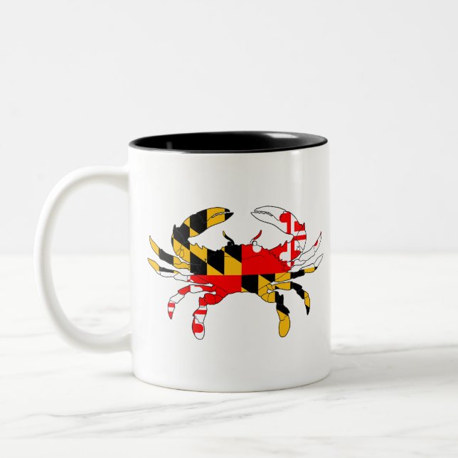 Tasse 2 Couleurs Crabe de drapeau du Maryland (Gauche)