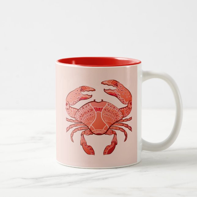 Tasse 2 Couleurs Crabe de style (Droit)