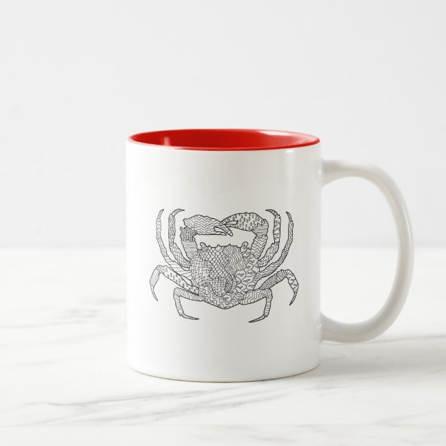Tasse 2 Couleurs Crabe de Zendoodle (Droit)