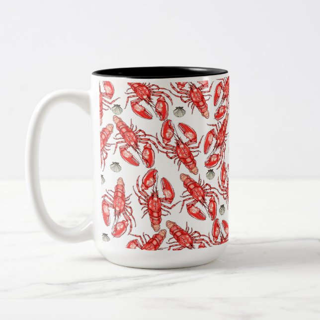 Tasse 2 Couleurs Crabes et homards. Fruits de mer. (Gauche)