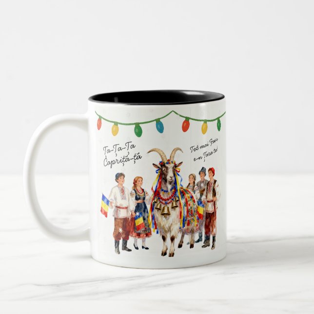 Tasse 2 Couleurs Crăciun Caprița-Ta Cadeau de vacances roumain (Gauche)