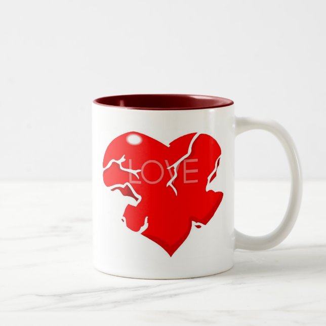 Tasse 2 Couleurs Cracké + Coeur cassé (Droit)