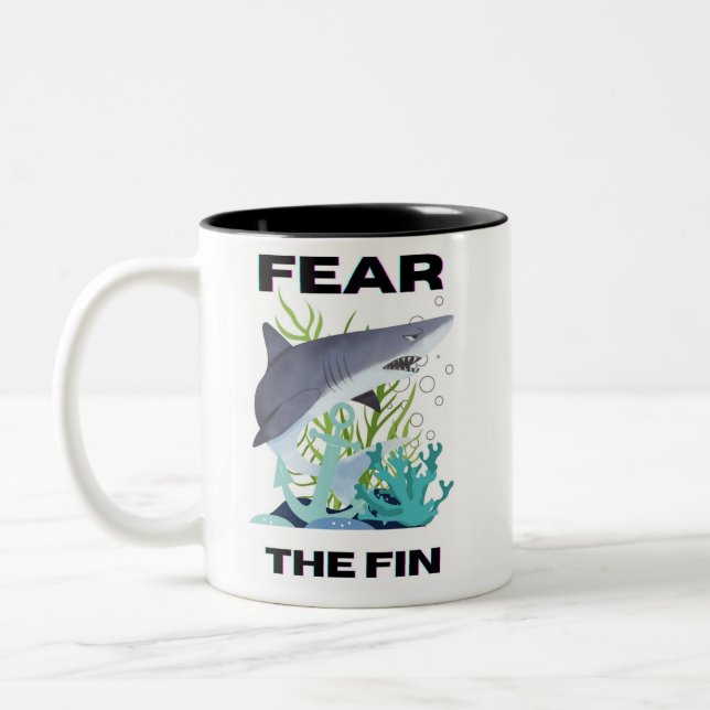 Tasse 2 Couleurs craignez le requin commun (Gauche)