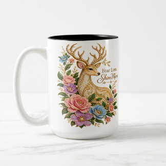 Tasse 2 Couleurs Craignez Moins Brillez Plus : Cerf Floral Ornement
