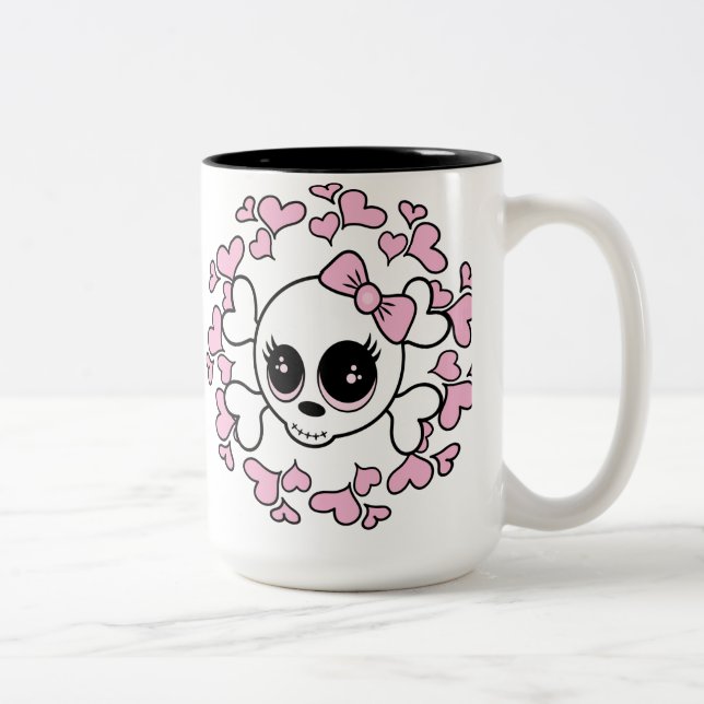Tasse 2 Couleurs Crâne amoureux (Droit)