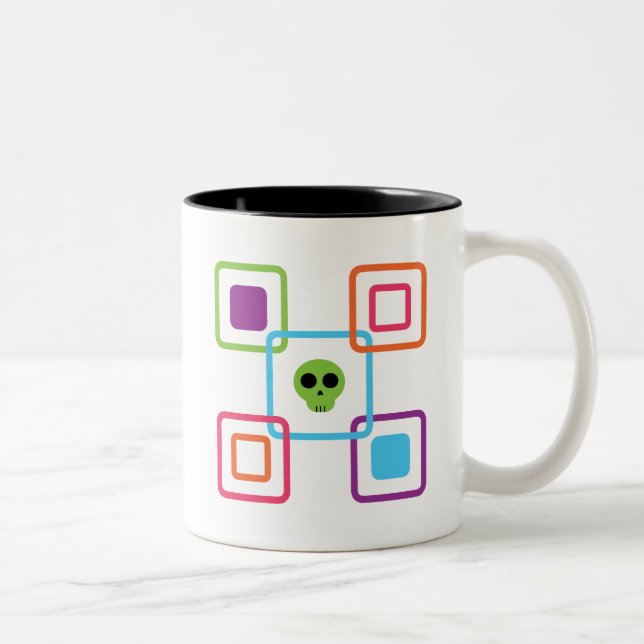 Tasse 2 Couleurs Crâne carré (Droit)