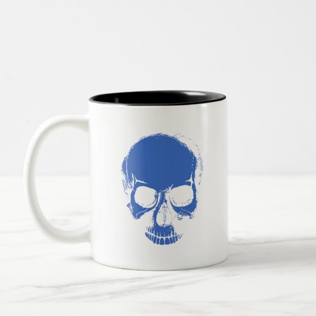 Tasse 2 Couleurs Crâne - Crâne bleu Skeleton Head Coffee Coupe (Gauche)