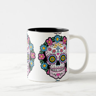 Tasse 2 Couleurs Crâne de Dia de los Muertos Sugar