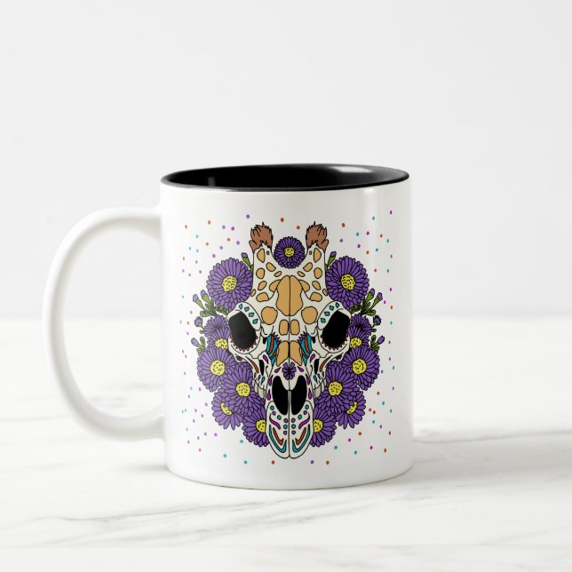 Tasse 2 Couleurs Crâne de l'Aster et de la Giraffe de septembre (Gauche)