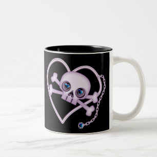 Tasse 2 Couleurs Crâne de néon pourpre
