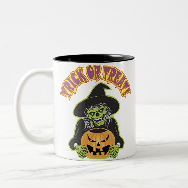 Tasse 2 Couleurs Crâne de sorcière (Gauche)