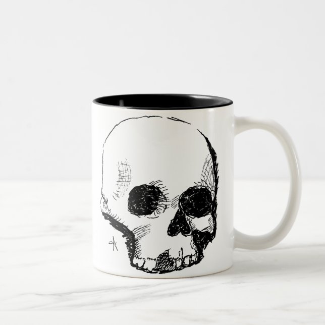Tasse 2 Couleurs crâne de spoopy (Droit)