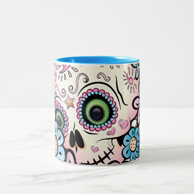Tasse 2 Couleurs Crâne doux de sucre (Centre)