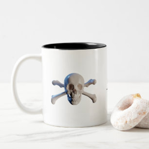 Tasse 2 Couleurs Crâne et os croisés