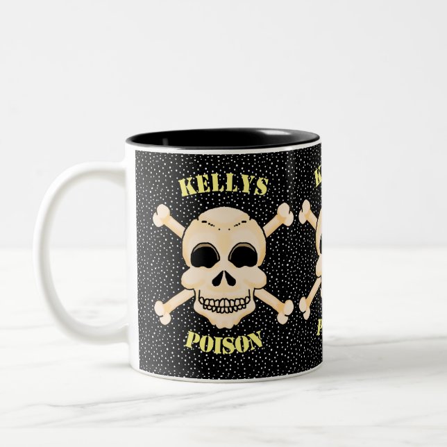 Tasse 2 Couleurs Crâne et os croisés (Gauche)