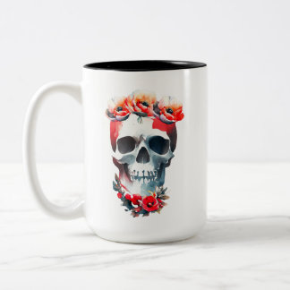Tasse 2 Couleurs Crâne et Rose