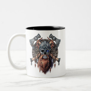 Tasse 2 Couleurs Crâne guerrier viking