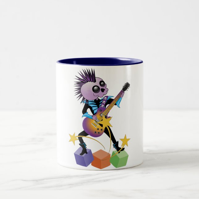 Tasse 2 Couleurs Crâne Punk Rock (Centre)