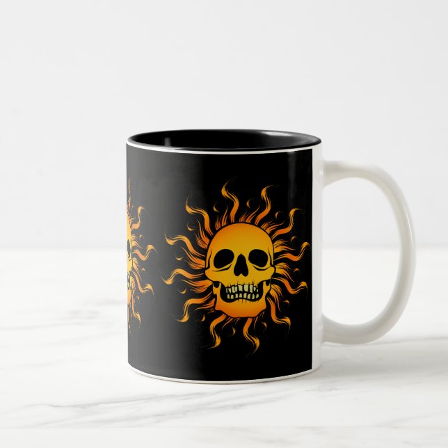Tasse 2 Couleurs Crâne solaire (Droit)