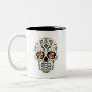 Tasse 2 Couleurs Crâne sucre Dia De Los Muertos Jour des Morts