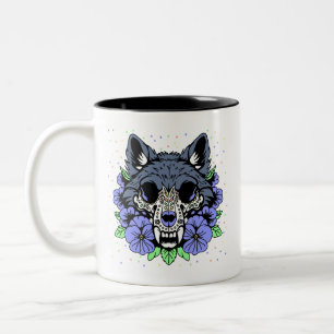 Tasse 2 Couleurs Crâne violet et loup de février