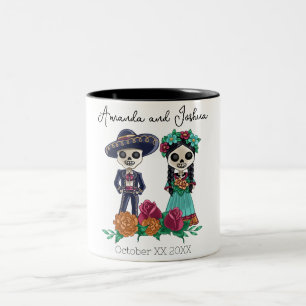 Tasse 2 Couleurs Crânes de squelette de sucre pour le jour des mort
