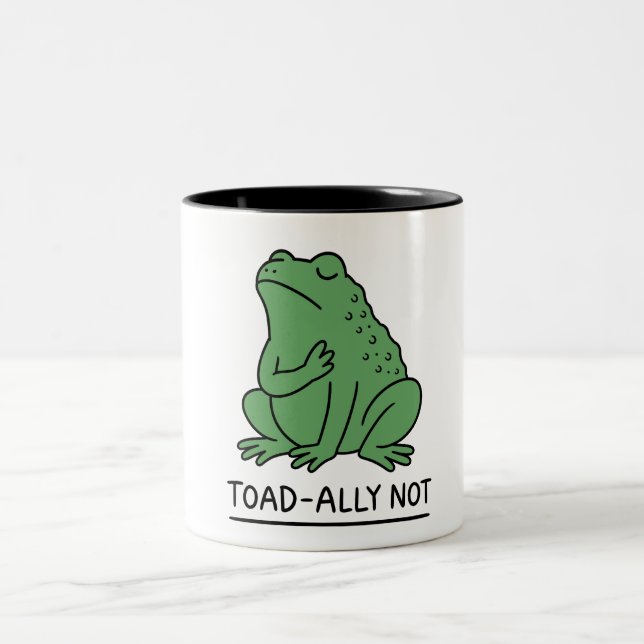Tasse 2 Couleurs Crapaud Drôle - Allié Pas Grenouille (Centre)