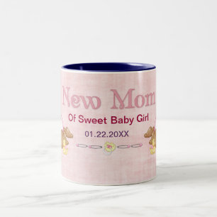 Tasse 2 Couleurs Crawling Teddy - Nouvelle maman de fille - Personn