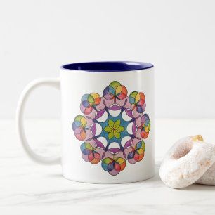 Tasse 2 Couleurs Crayon coloré dessiné géométrique Mandala Spiritue