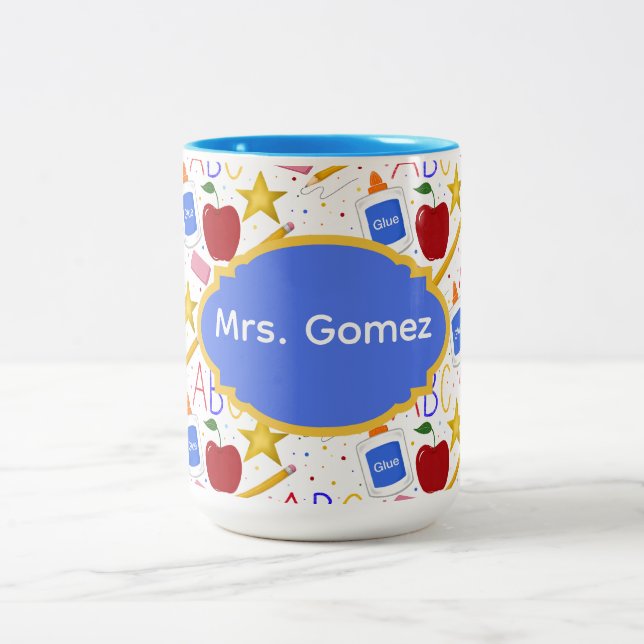 Tasse 2 Couleurs Crayon de pomme de colle ABC Gomme pour enseignant (Centre)