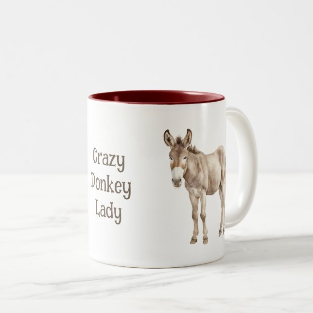 Tasse 2 Couleurs Crazy Donkey Lady (Devant droit)