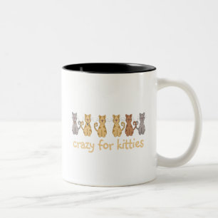 Tasse 2 Couleurs Crazy For Kitties T-shirts et cadeaux