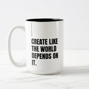 Tasse 2 Couleurs Créateurs d'artistes minimalistes de typographie n