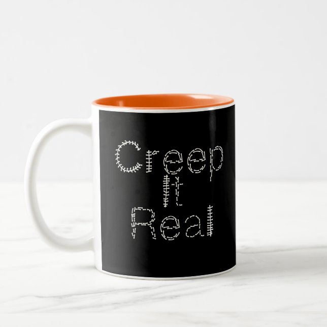 Tasse 2 Couleurs Creep it Real Main Drag Police Halloween (Gauche)