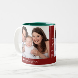 Tasse 2 Couleurs Créer votre propre famille de Noël de Noël 2 photo