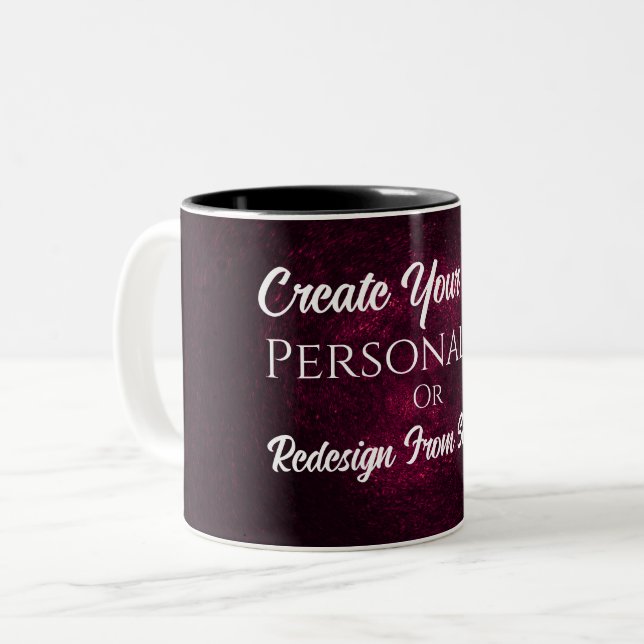 Tasse 2 Couleurs CREEZ VOS PROPRES CARTES! Personnaliser (Devant gauche)