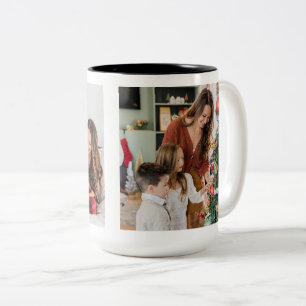 Tasse 2 Couleurs Créez Votre Propre Double Face de Famille avec 2 P