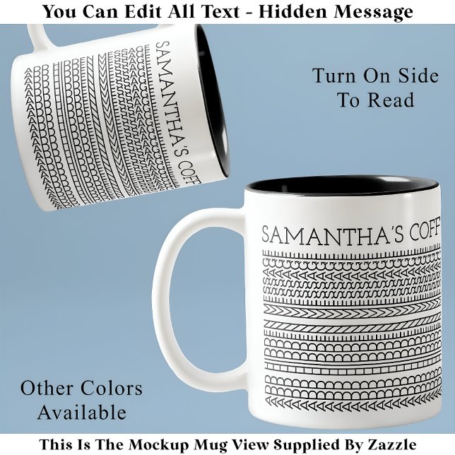 Tasse 2 Couleurs Créez Votre Propre Long Message Caché 148BW Nouvea (Créateur téléchargé)