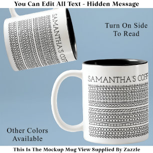 Tasse 2 Couleurs Créez votre propre message long caché 148BW