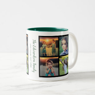 Tasse 2 Couleurs Créez votre propre nom de famille de collage phot