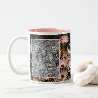 Tasse 2 Couleurs Créez votre propre photo rose Fleurs de marguerite