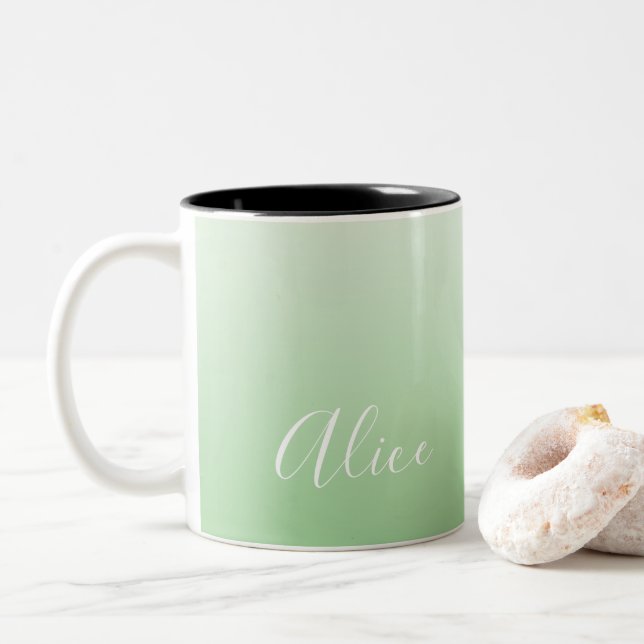 Tasse 2 Couleurs Créez votre propre Sage OMbre et votre nom (Avec donut)