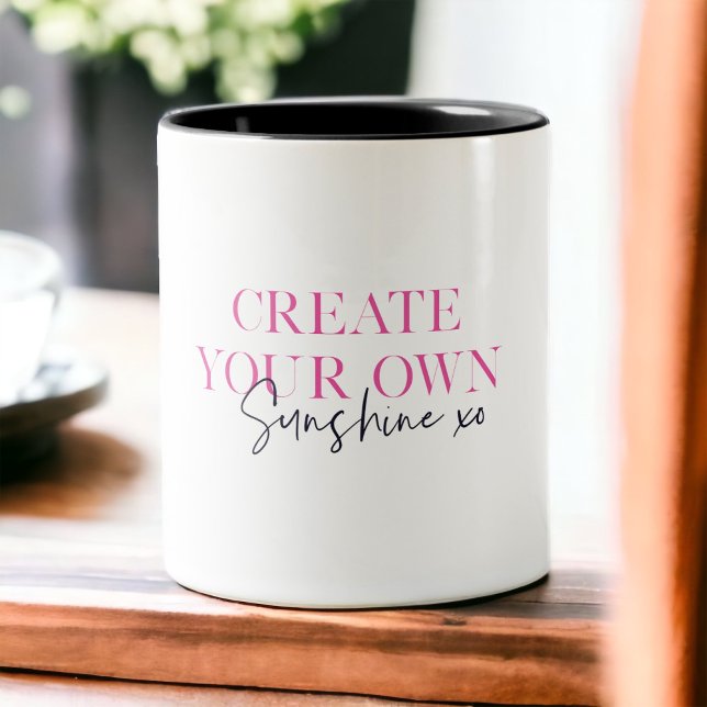 Tasse 2 Couleurs Créez votre propre Sunshine Xo Inspiration Message (Créateur téléchargé)