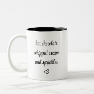 Tasse 2 Couleurs crème fouettée au chocolat chaud et arroses <3