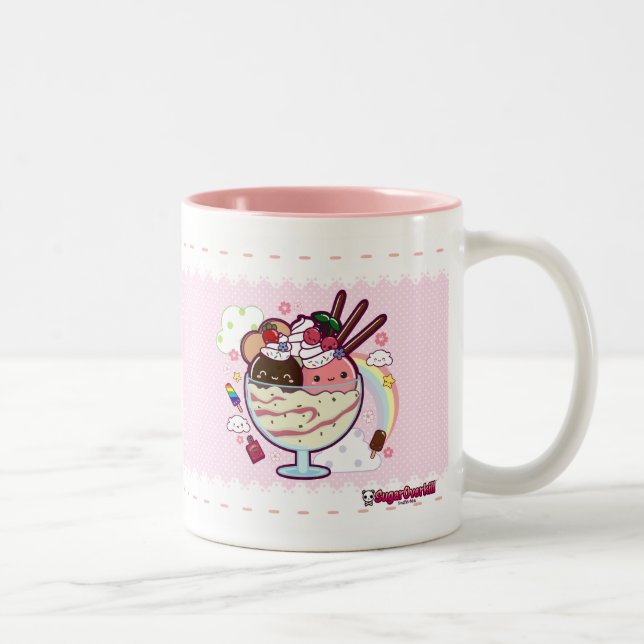 Tasse 2 Couleurs Crème glacée de Kawaii (Droit)
